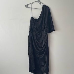 Fashion Nova Black Silk Cocktail Dress